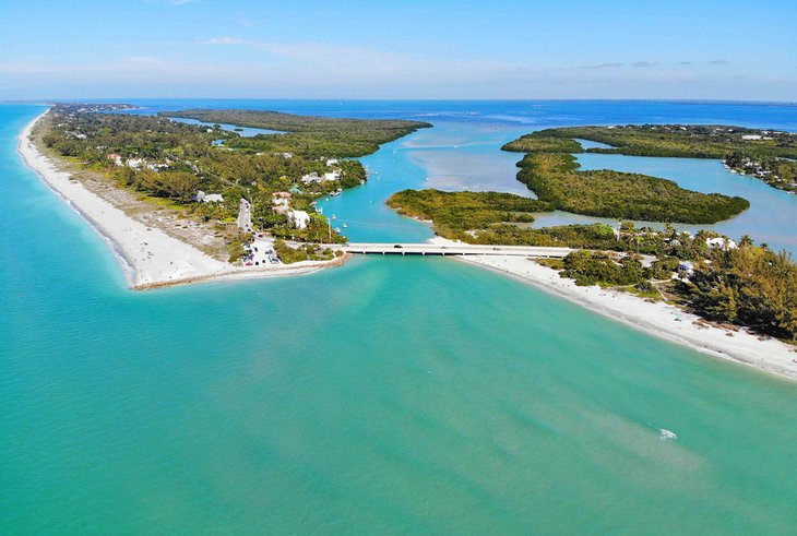 Aerial of Blind Pass with Turner Beach on the left