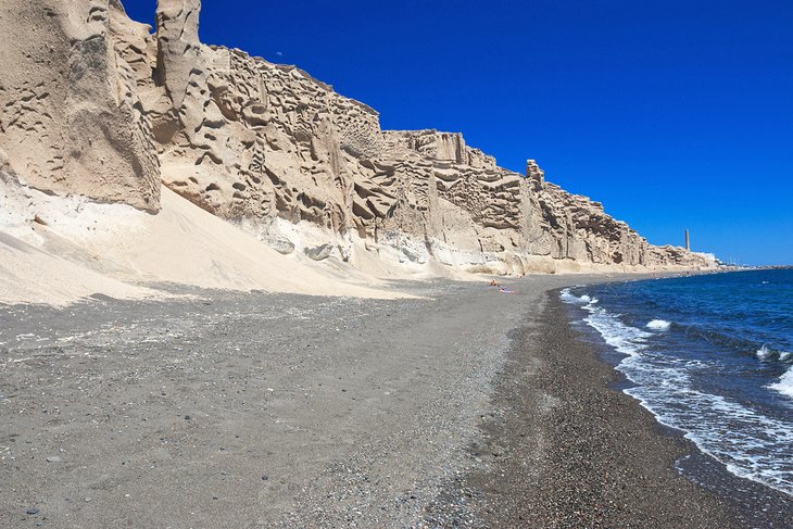Cliffs along Vlychada Beach