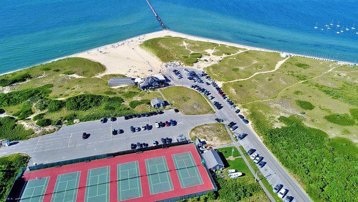 Aerial view of Jetties Beach