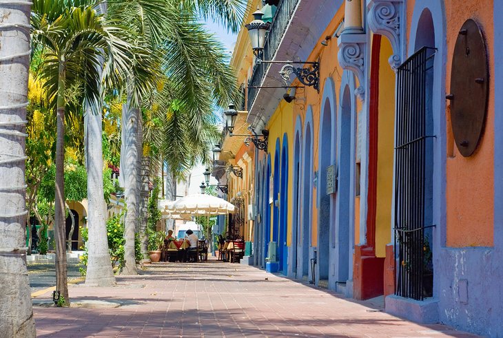 Historical architecture along Plaza Machado