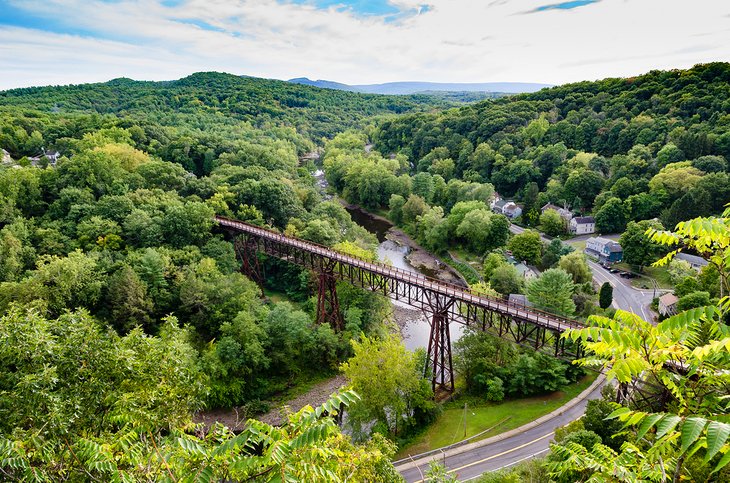 View of the Rosendale, NY train trestle, part of the Wallkill Valley Rail Trail