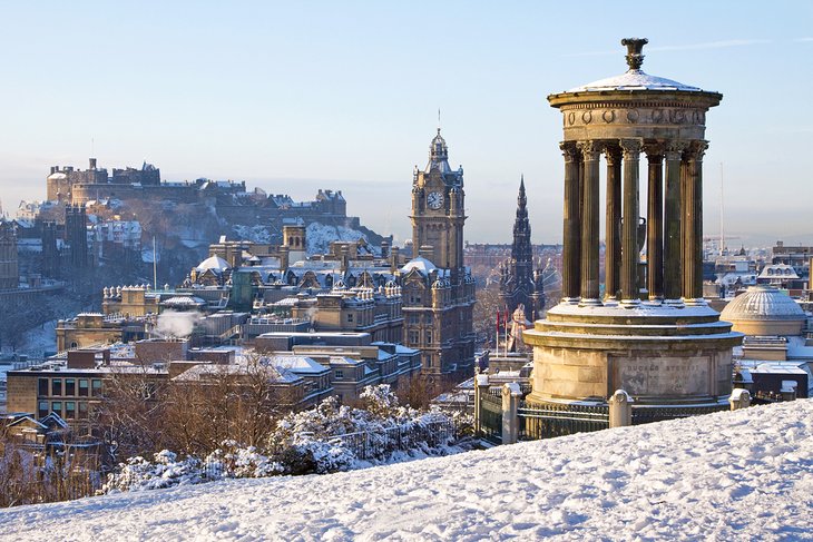 Edinburgh on a snowy winter's day