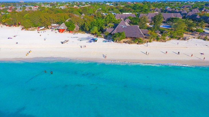 Aerial view of Nungwi Beach