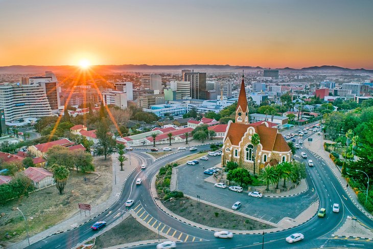 Windhoek at sunset