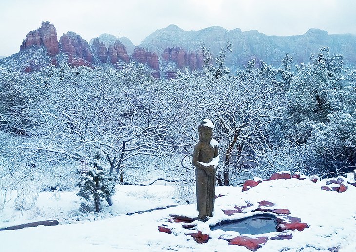 Snowy landscape in Sedona