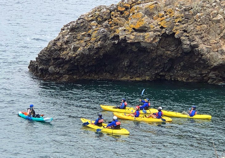 Kayakers off Santa Cruz Island