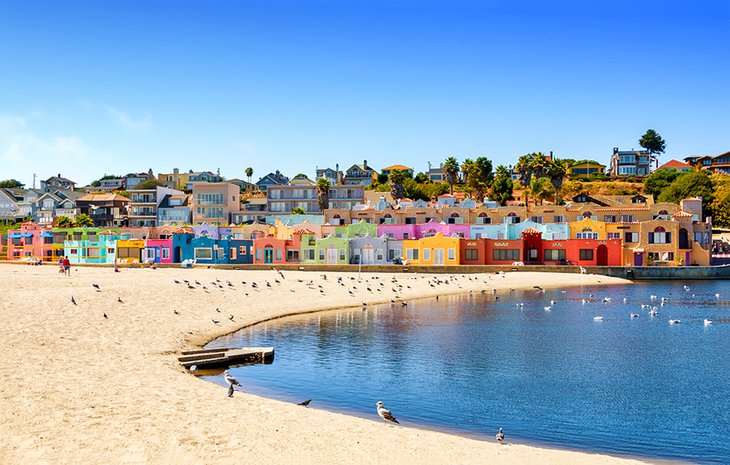 Colorful houses on Capitola Beach