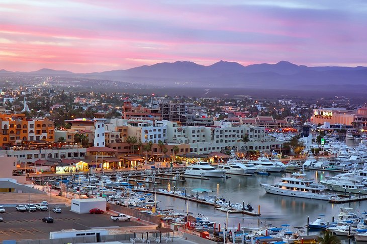 View over Cabo San Lucas at sunset