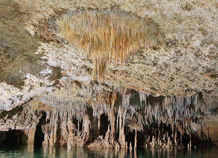 Stalactites and stalagmites at Rio Secreto