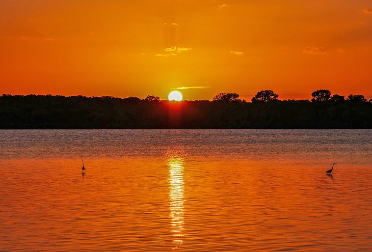 Blazing sunset on Eagle Mountain Lake