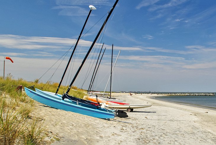 Sailboats on Lewes Beach