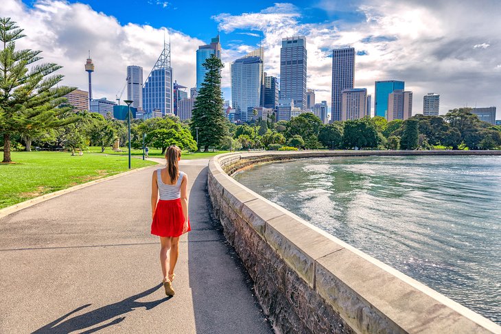 Strolling along Sydney's waterfront