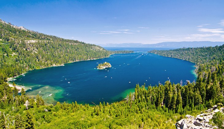 Aerial view of Emerald Bay