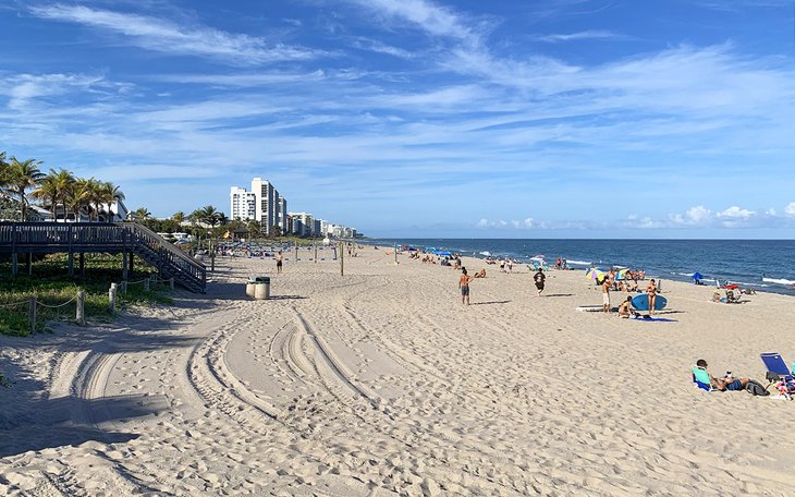 The soft sand on Deerfield Beach is a perfect spot to soak up some rays.