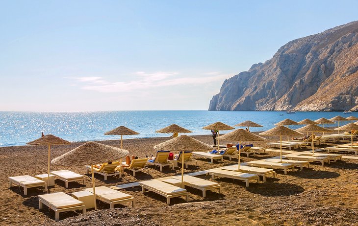 Kamari Beach on Santorini 