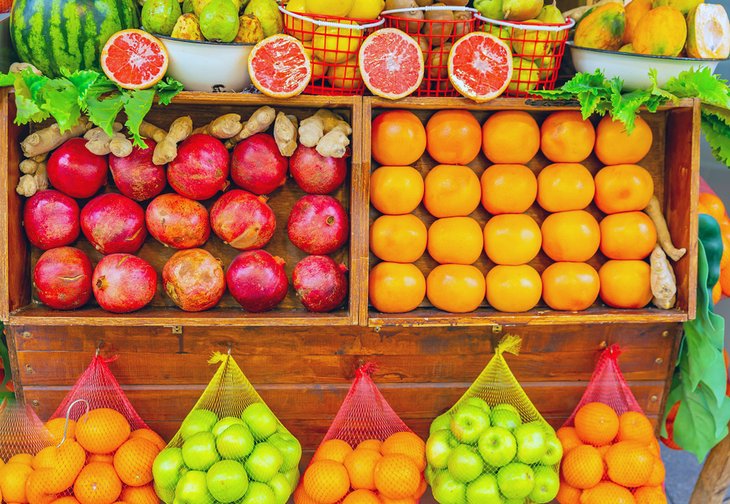 Fresh fruit for sale in the Carmel Market