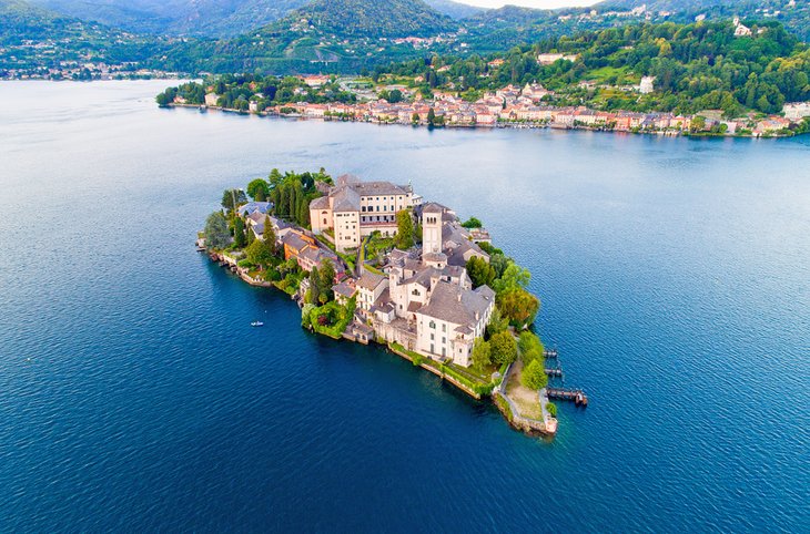 The island of San Giulio on Lake Orta
