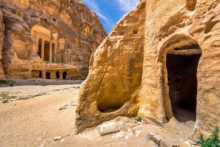 Sandstone caves in Little Petra