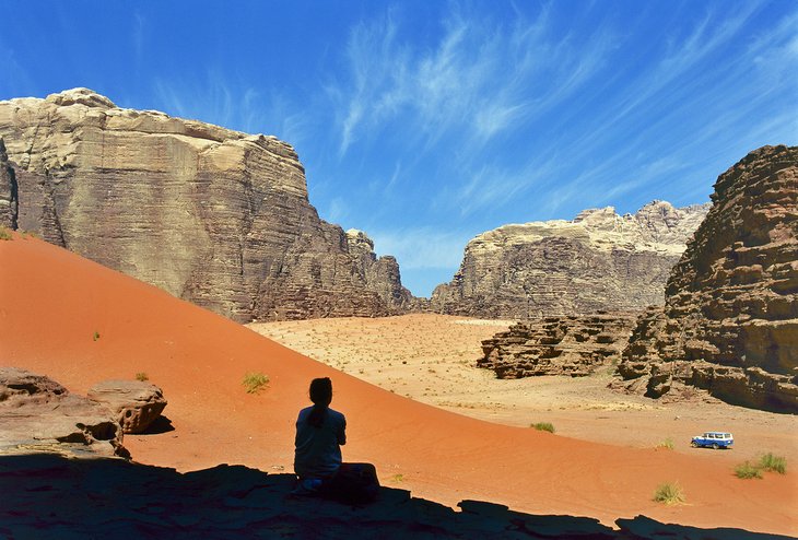 Enjoying the view of the Wadi Rum desert