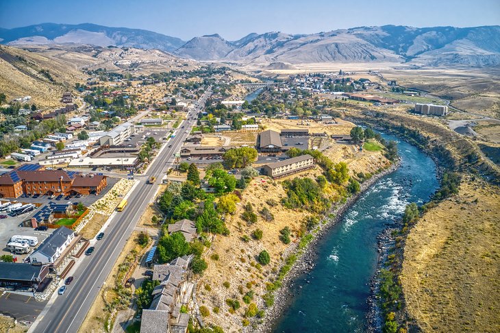 Yellowstone River flowing next to Gardiner