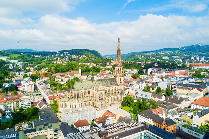 Aerial view of Linz