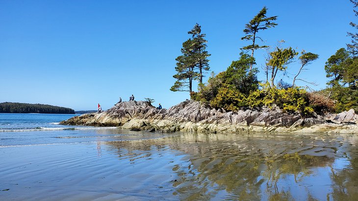 Hikers on a point at Tonquin Beach