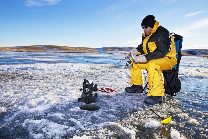 Ice fishing in Canada