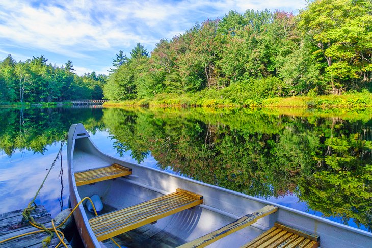 Canoe on the Mersey River in Kejimkujik National Park