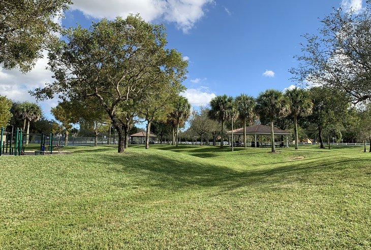 Picnic pavilions pepper Betti Stradling Park