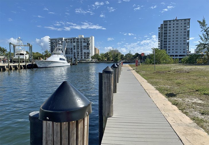 Alsdorf Park is a relaxing spot to watch the boats sail by, or catch the water taxi