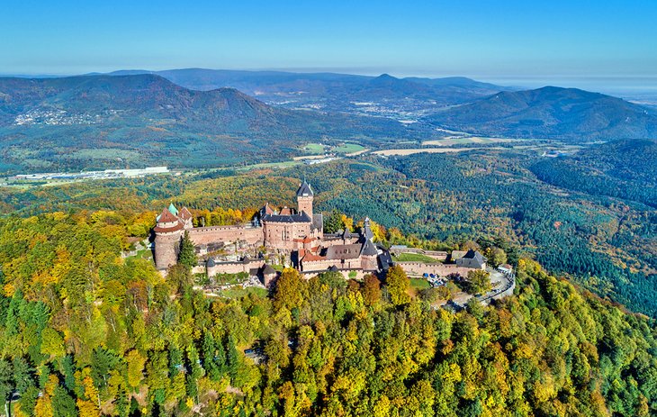 Aerial view of Château du Haut-Koenigsbourg