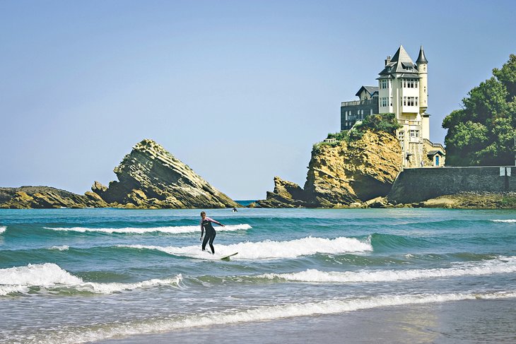 Surfing at C&ocirc;te des Basques in Biarritz