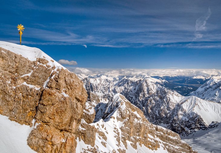 Gilded cross on the Zugspitze