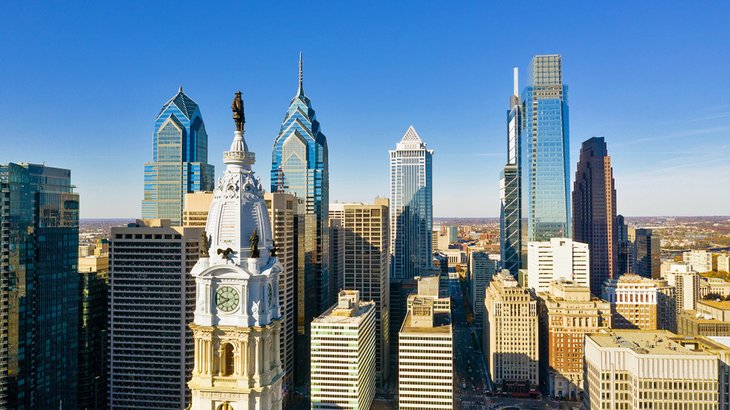 Vue sur le centre-ville de Philadelphie