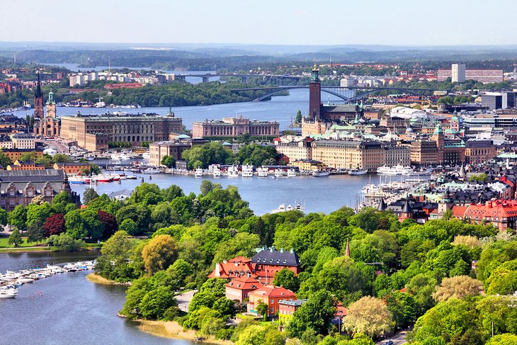 Vue aérienne de Stockholm