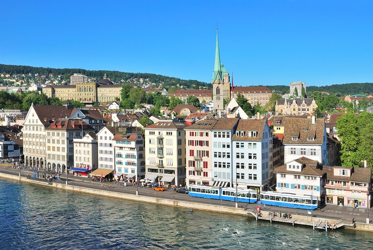 View over Zurich's old town from Lindenhof