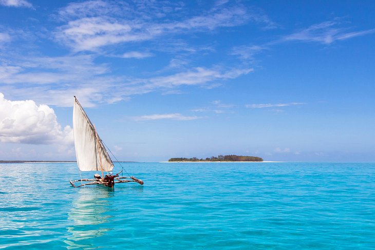 Dhow sailing off Zanzibar