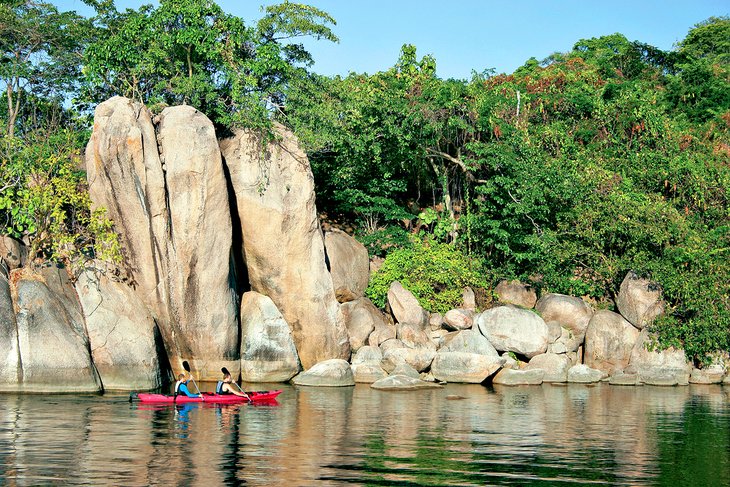 Kayakers exploring Lake Malawi