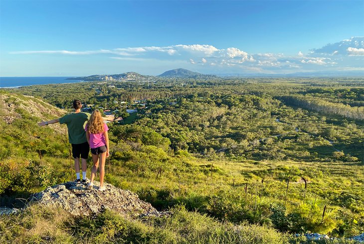 Enjoying the view from the top of Emu Mountain