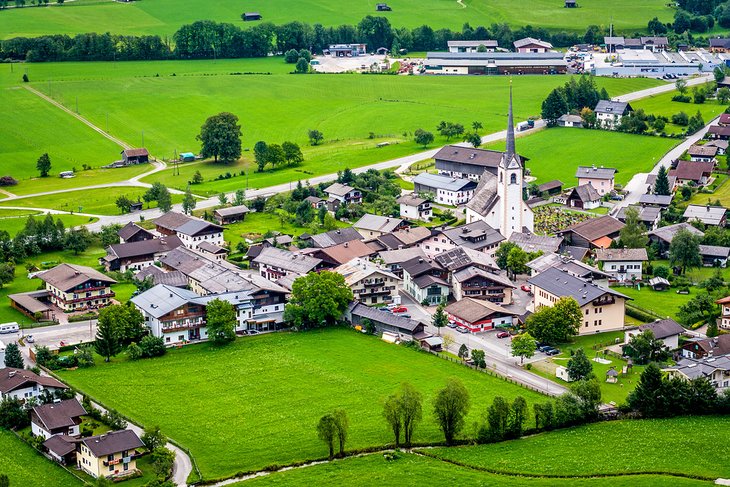 Aerial view of Sankt Martin bei Lofer