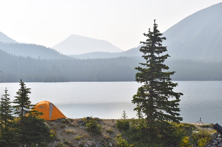 Primitive camping near Storm Lake in the Pintler Mountains, Beaverhead-Deerlodge National Forest, Montana