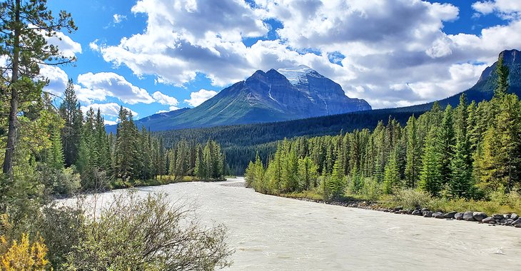 Bow River running through Lake Louise