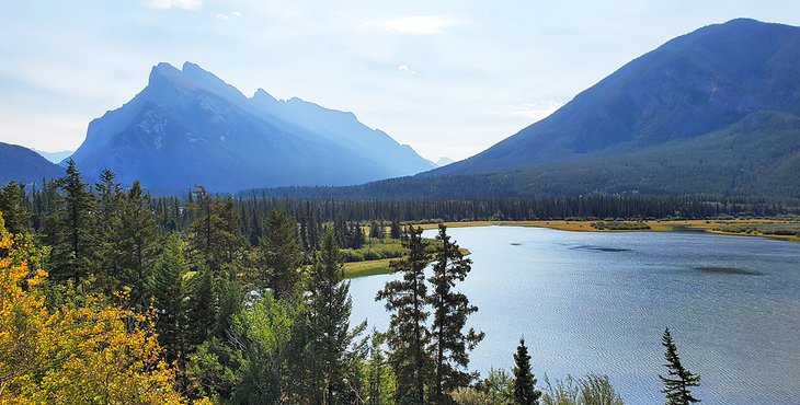 Rundle Mountain from a lookout between Banff and Lake Louise