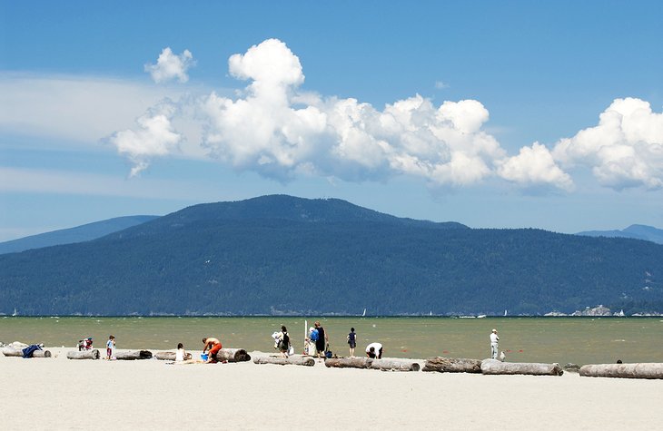 People on the beach in Kitsilano, Vancouver