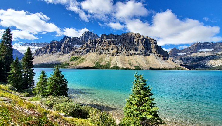 Bow Lake beside the Icefields Parkway