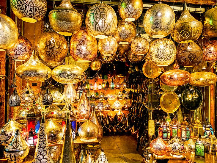 Colorful Egyptian lamps for sale at Khan el-Khalili