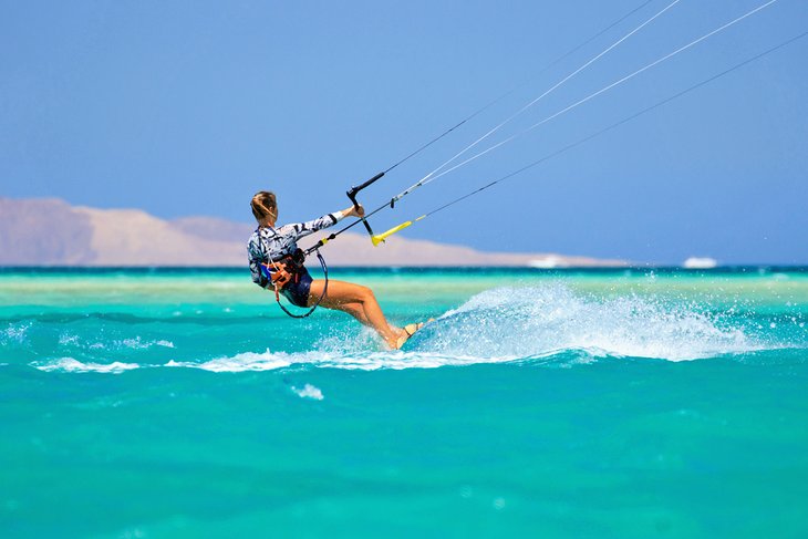 Kitesurfing off El Gouna's coast