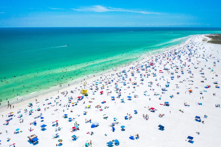 Siesta Key Beach on a busy day