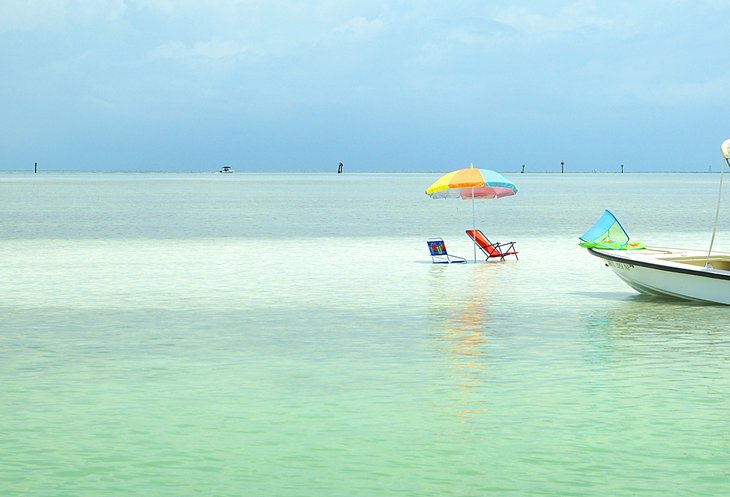 Relaxing on a sandbar off Islamorada