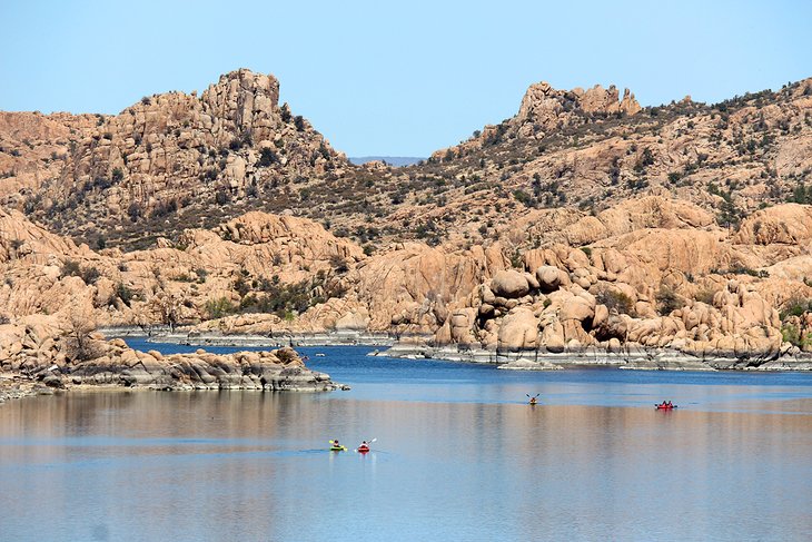 Kayaker on Watson Lake in Prescott